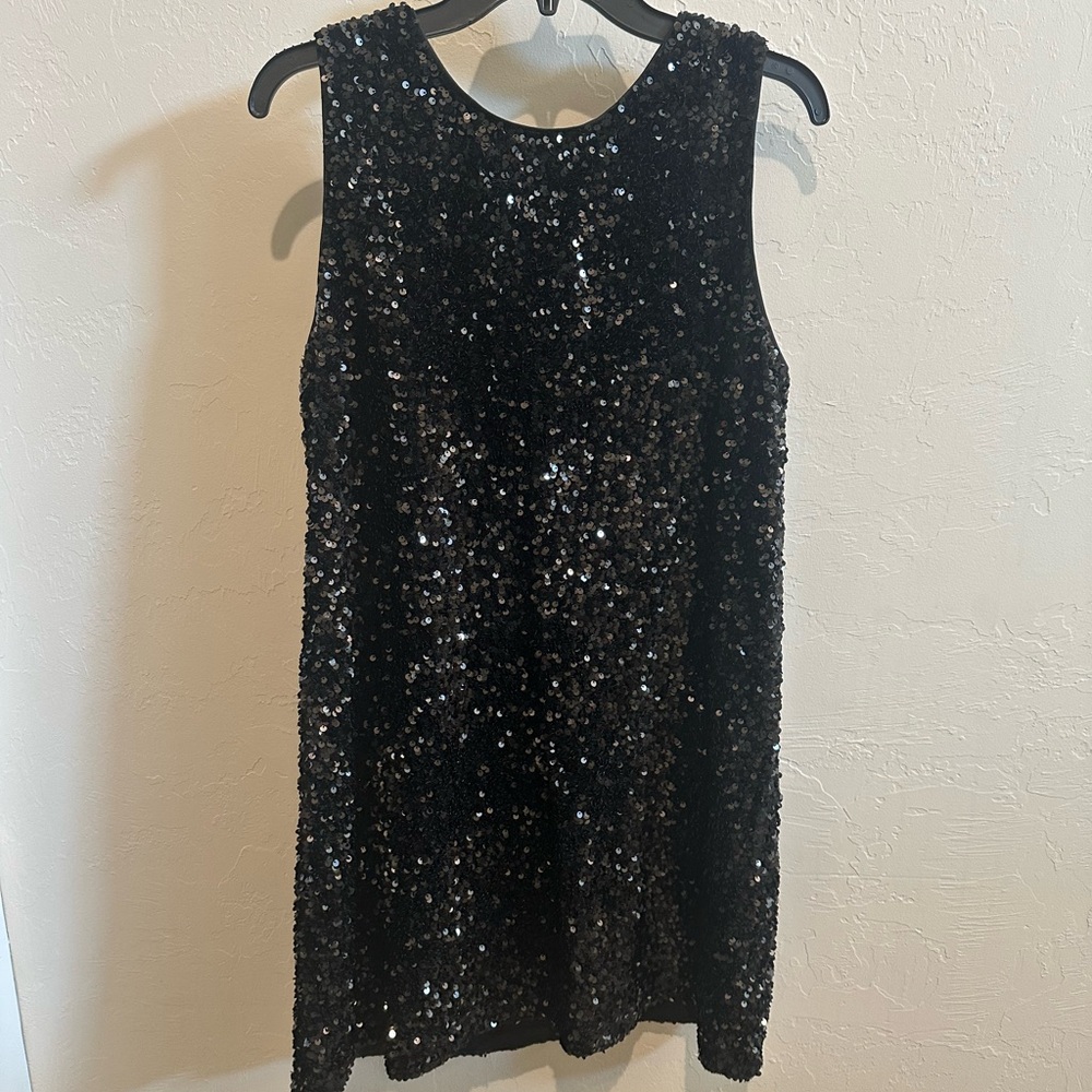 Entro Black Sequin Sheath Mini Dress
